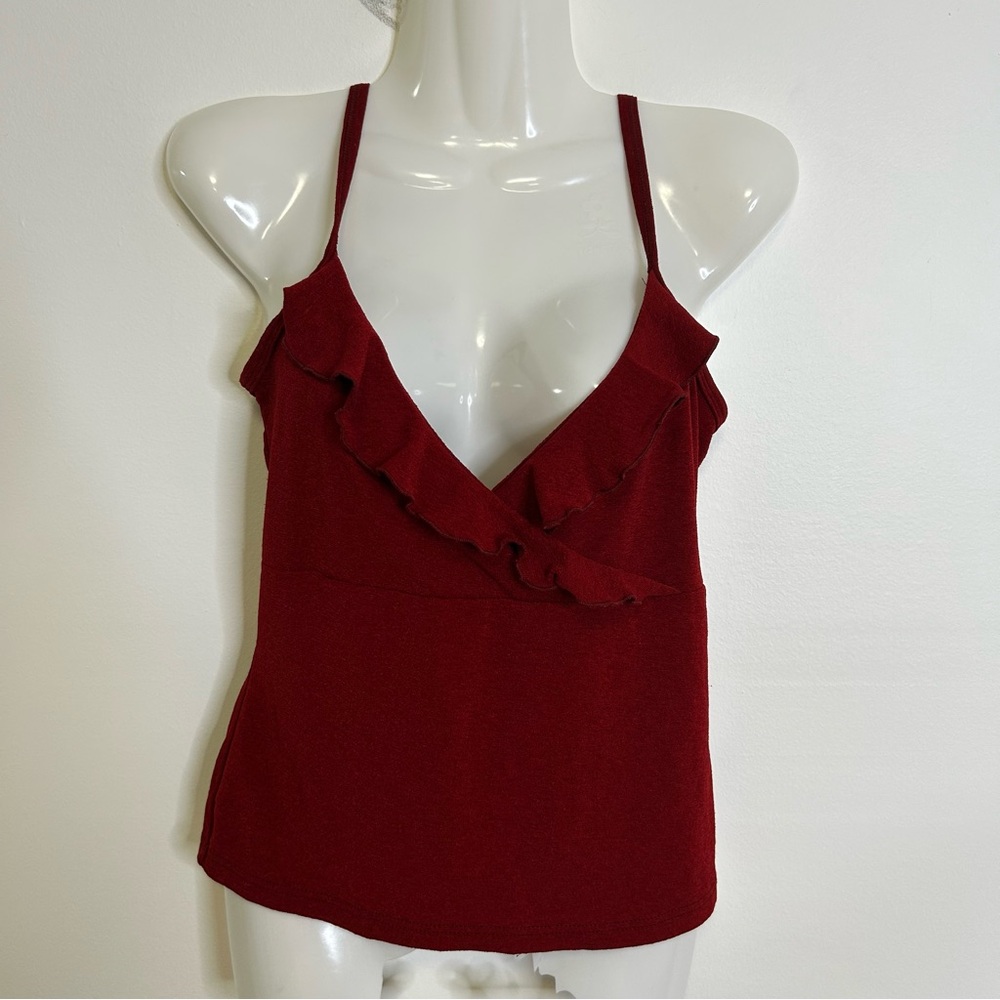 ◾️Y2K Vintage Dyna Sport Ruffle Neckline Tank Blouse